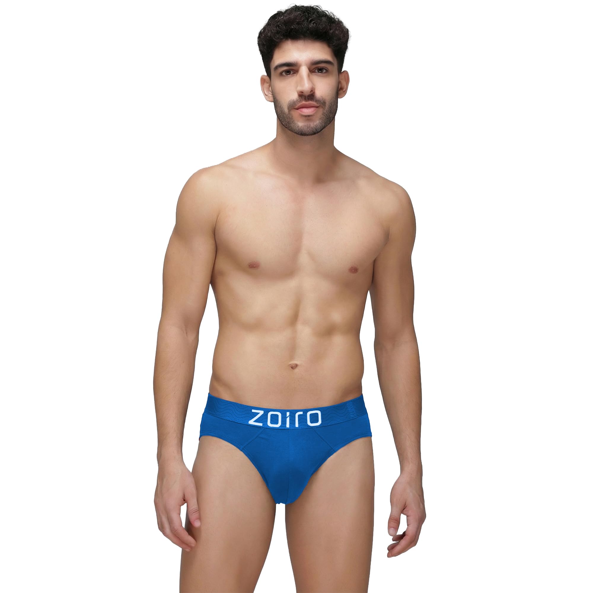 Buy Zoiro Men's Bamboo Modal Solid Skinny Fit Brief |Estate Blue
